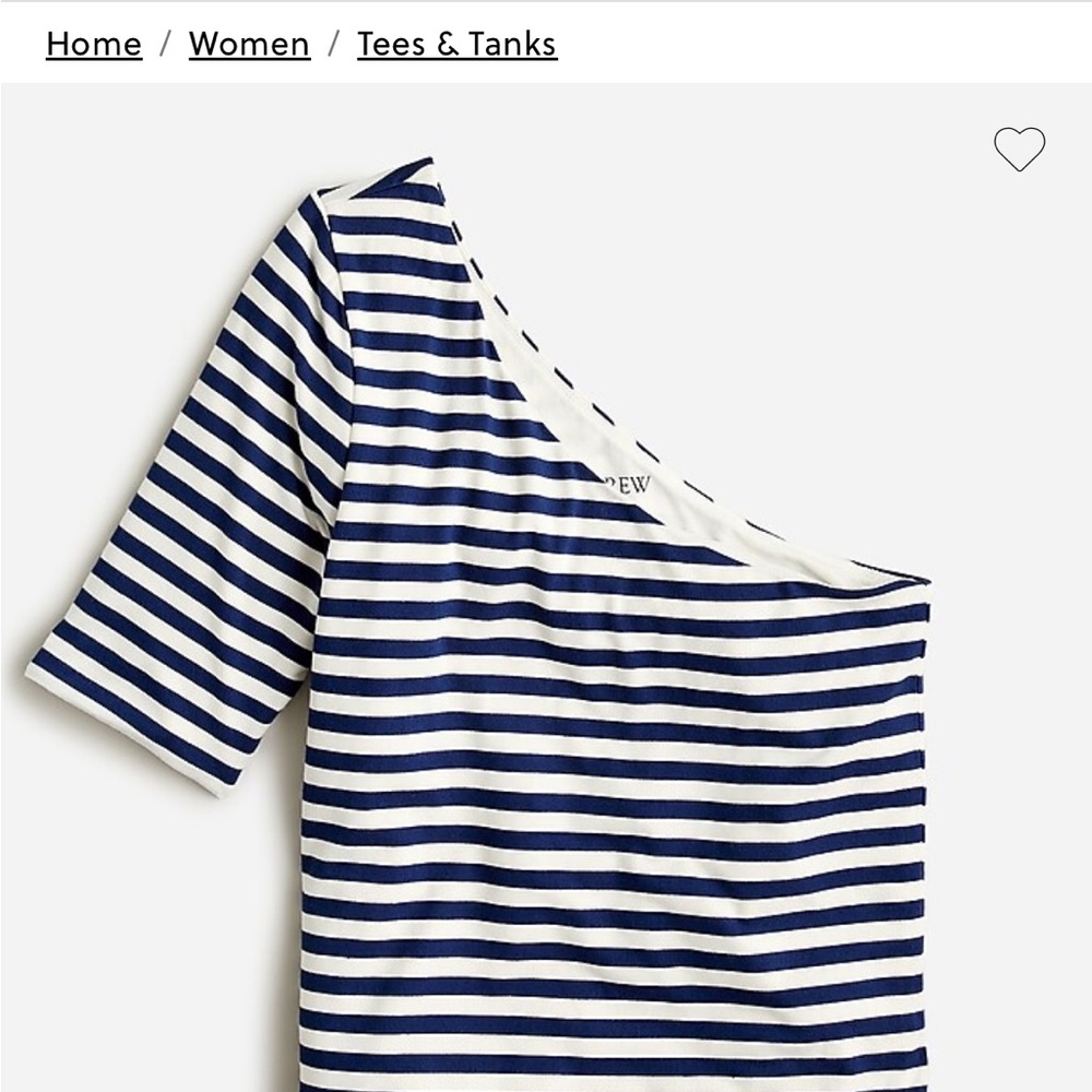J. Crew Formfit Blue and White Striped Asymmetrical Top